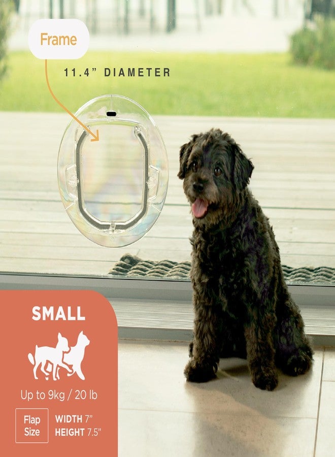 Hakuna Pets Ultra Clear Pet, Cat and Dog Door with 4-Way Locks for Screens, Glass Doors and Windows up to 0.6" Thick, Small, Clear - Image 2