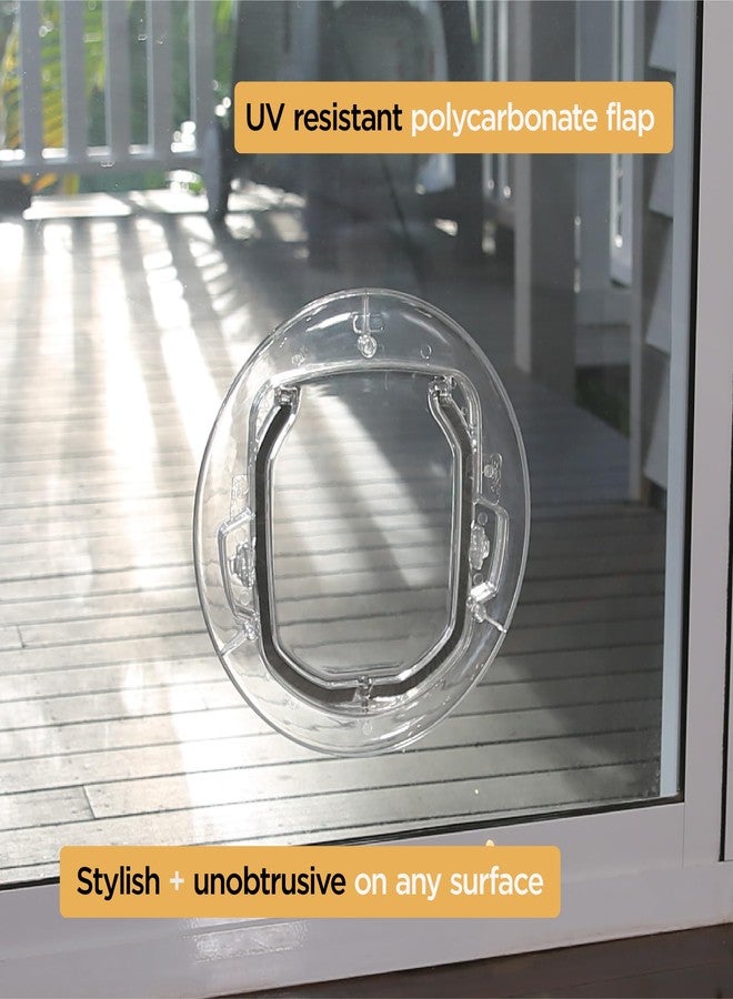 Hakuna Pets Ultra Clear Pet, Cat and Dog Door with 4-Way Locks for Screens, Glass Doors and Windows up to 0.6" Thick, Small, Clear - Image 4