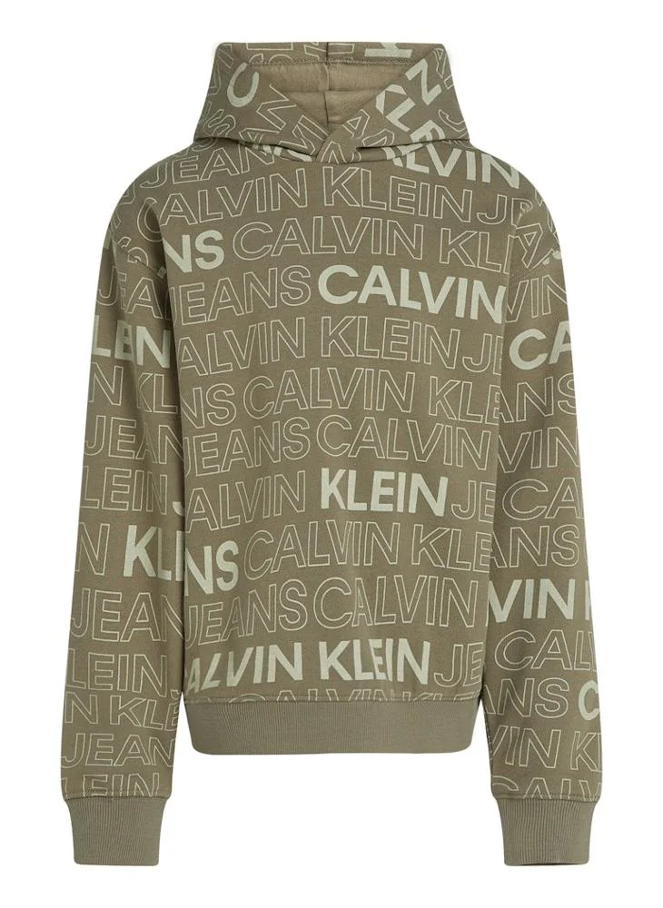 Calvin Klein Jeans Youth Logo Aop Hoodie