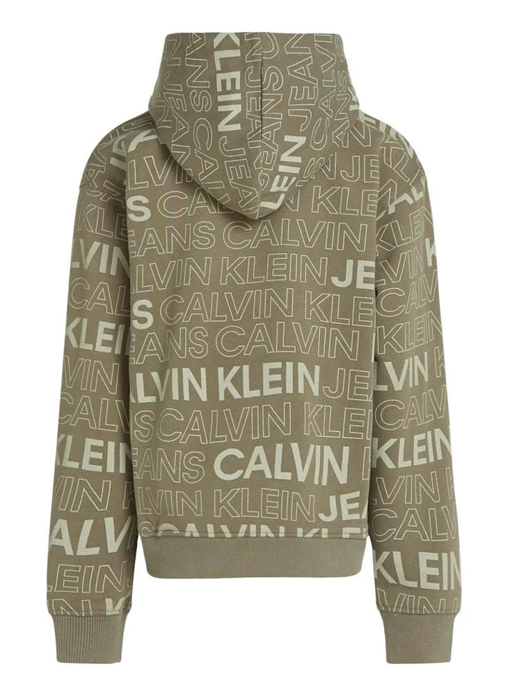 Calvin Klein Jeans Youth Logo Aop Hoodie