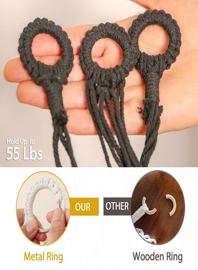YKBU Stuffed Animals Hammock Corner Hanging Net with Tassel Macrame Stuffed Animal Storage Plush Toy Holder Toy Organizer for Boho Nursery Playroom Bedroom Kids Room Decor (black, Large) - Image 4