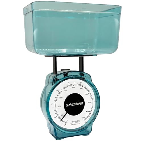 SmartHeart Mechanical Kitchen Scale | Simple One-Step Calibration | Precise Measurements with Removable Bowl | Easy-to-Read Dial | Measurement Units: lbs, oz, g, ml - Image 1