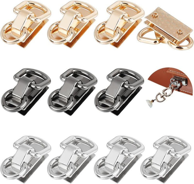 كلاراكو موصلات حزام مزدوجة على شكل حرف D من كلاركو، 12 قطعة، مشبك تعليق محفظة بثلاثة ألوان، مشبك جانبي للحقيبة، موصلات حزام الكتف، أدوات صنع حقيبة الكتف المصنوعة من الجلد، القطر الداخلي: 0.4 بوصة/0.5 بوصة - Image 1