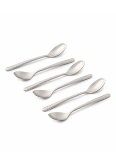 Life Smile 12pcs Cutlery Set, 18/10 Stainless Steel, Flatware Set, 12pcs Tea Spoon, Matte Silver, for Home Kitchen, Matte Polished - Dishwasher Safe  - Image 2