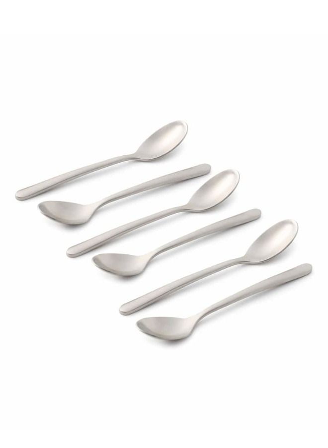 Life Smile 12pcs Cutlery Set, 18/10 Stainless Steel, Flatware Set, 12pcs Tea Spoon, Matte Silver, for Home Kitchen, Matte Polished - Dishwasher Safe - Image 2