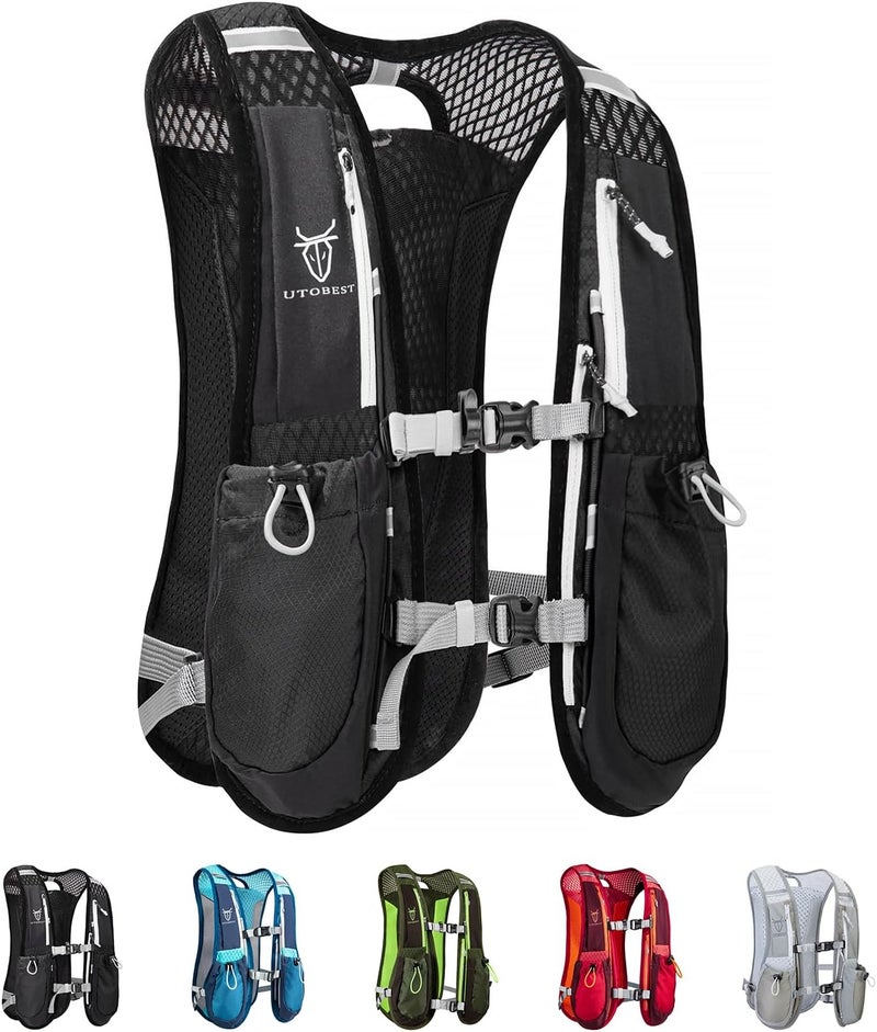 UTOBEST Running Vest, 5L Hydration Vest Lightweight, Breathable and Sweatproof Running Backpack, Adjustable Running Hydration Vest for Trail Running Marathon Race Jogging Cycling - Image 1