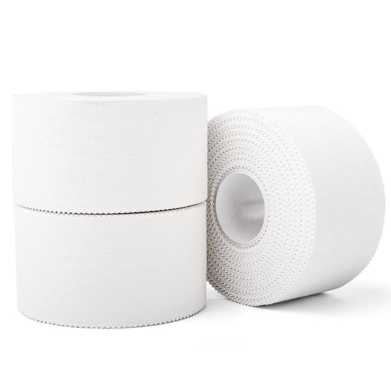 3 Pack White Athletic Sports Tape Very Strong Easy Tear No Sticky Residue Tape for Athlete Sport Trainers First Aid Injury WrapSuitable for BatsTennisGymnastics Boxing15in X 35ft