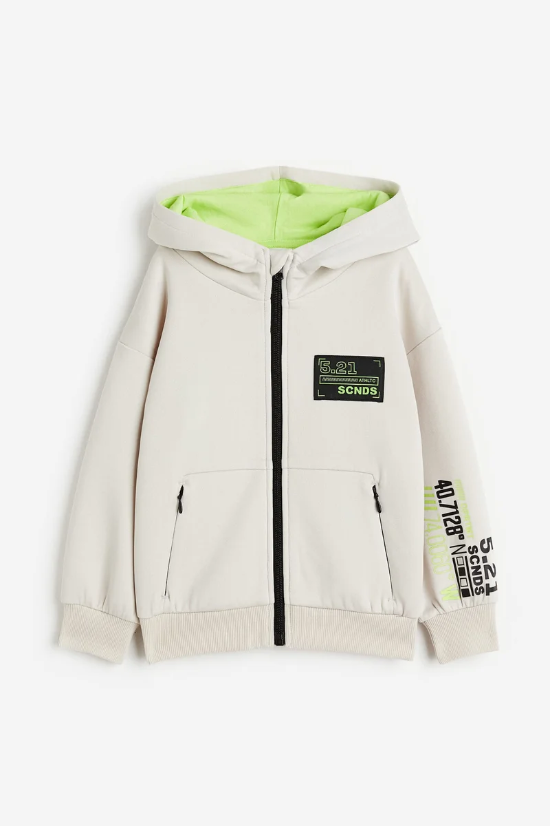 H&M Printed zip-through hoodie