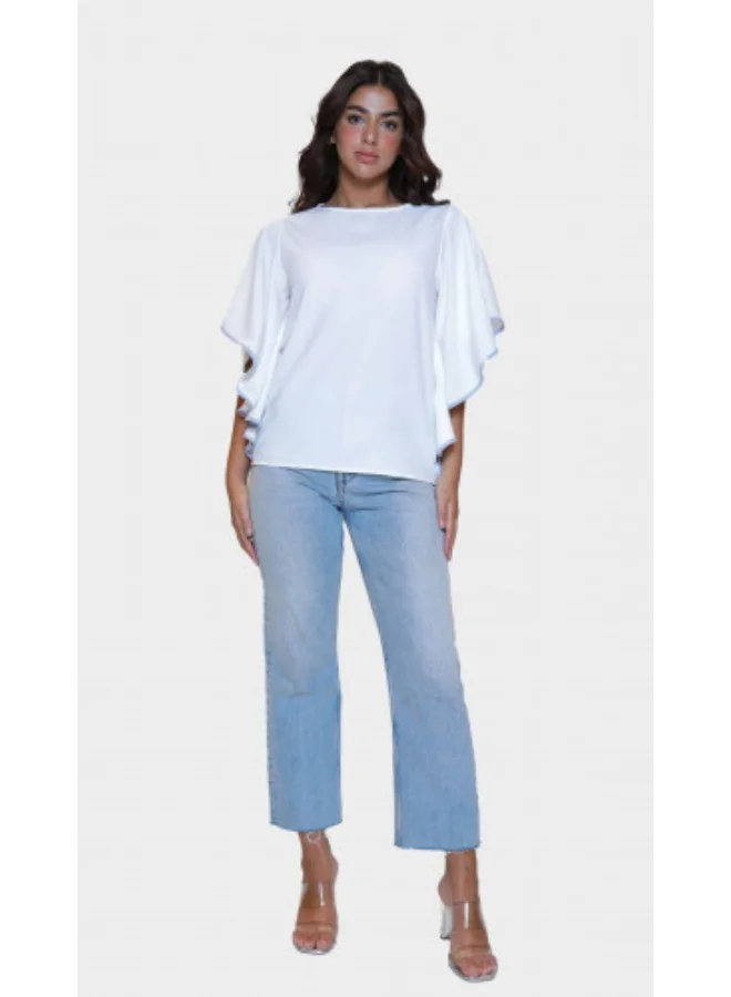 2TRENDY Luxury White Blouse with a Modern Touch
