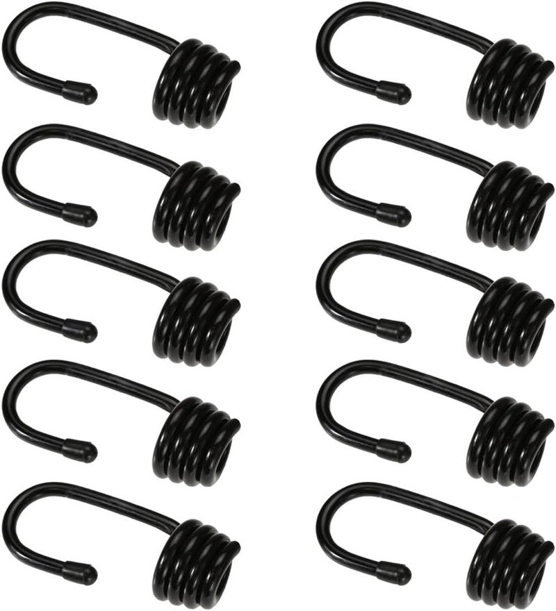 klarako 10 Pieces/Set Heavy Duty Plastic Coated Steel Wire Hooks for 8mm Dia. Elastic Bungee Rope Shock Cord Multi use Tool Boating Accessories - Image 2