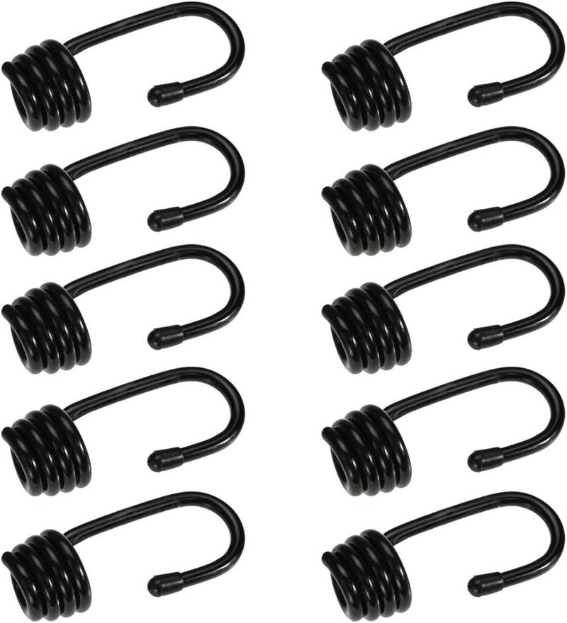 klarako 10 Pieces/Set Heavy Duty Plastic Coated Steel Wire Hooks for 8mm Dia. Elastic Bungee Rope Shock Cord Multi use Tool Boating Accessories - Image 1