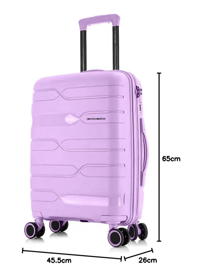 nasher miles Nasher Miles Paris Hard-Sided Polypropylene Check-in Luggage 24 inch | 65cm | 8 Wheels Medium Trolley Bag for Travel | Suitcase (Purple)  - Image 2