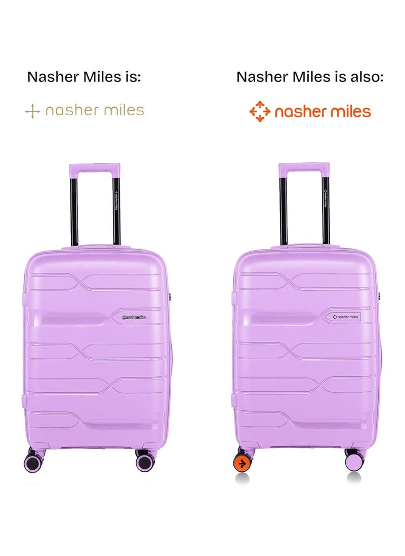 nasher miles Nasher Miles Paris Hard-Sided Polypropylene Check-in Luggage 24 inch | 65cm | 8 Wheels Medium Trolley Bag for Travel | Suitcase (Purple)  - Image 3