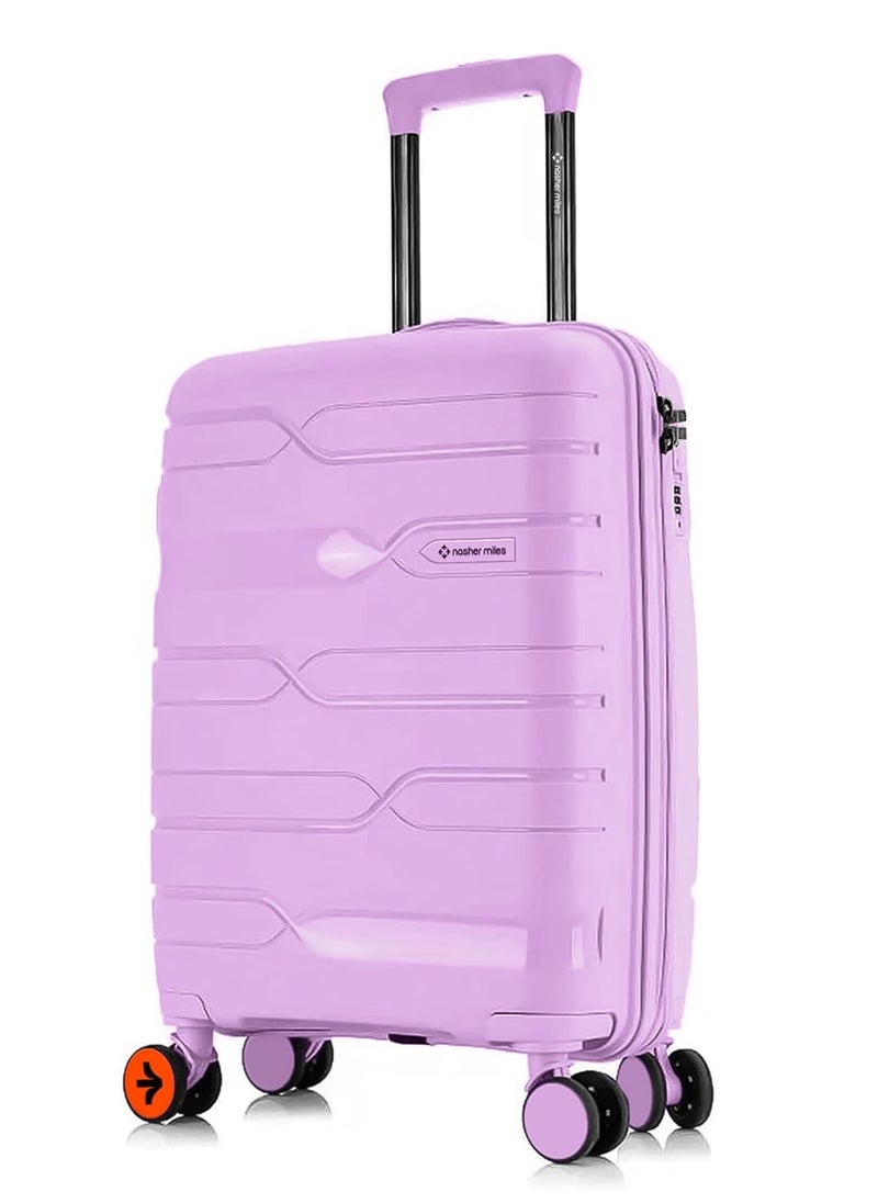 nasher miles Nasher Miles Paris Hard-Sided Polypropylene Check-in Luggage 24 inch | 65cm | 8 Wheels Medium Trolley Bag for Travel | Suitcase (Purple)  - Image 1