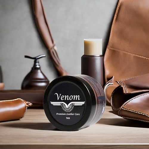 Venom High Gloss Leather Shoe Cream Smooth Shoes Cream Polish Long-Lasting Boot Shine Loafers,Purse, Belt,Jacket Shoe Polish for Stain and Dirt Remover, Shining All Muti -Tan Colors (Pack of 1) - Image 3