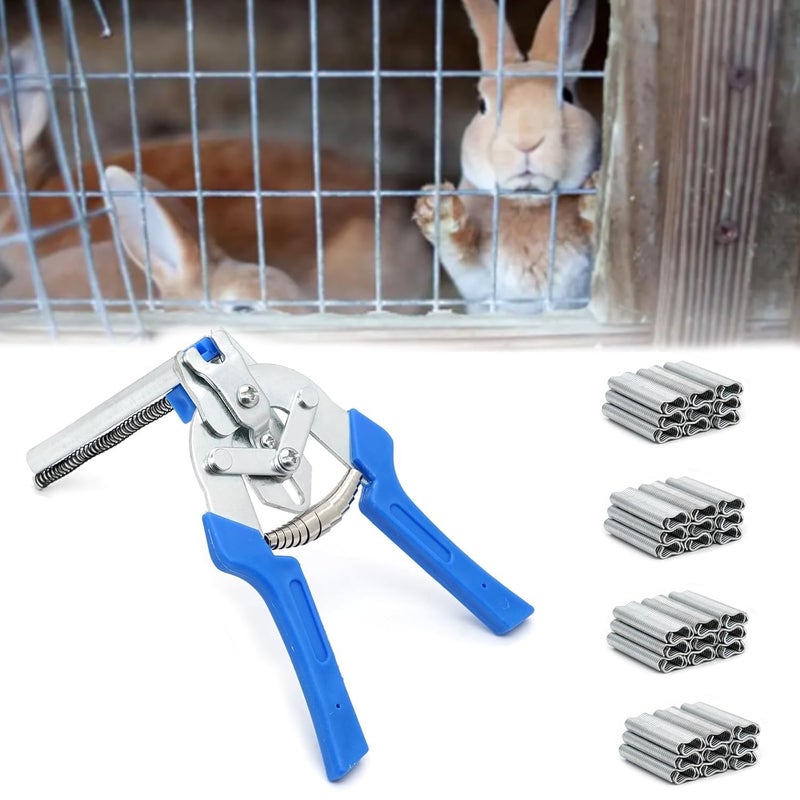 SUNBEET طقم كماشة حلقة الأظافر من النوع M مع 1800 قطعة من حلقات الخنزير من سبائك الزنك المتعددة الاستخدامات لتثبيت السياج وتركيب التنجيد ومجموعة كماشة حلقة السلك لقفص الحيوانات الخنزير - Image 2