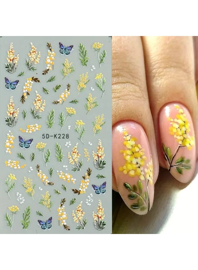 Modern 5D nail stickers - 3D for an attractive nail look in minutes - High-quality sticker compatible with nail polish and gel. - Image 1