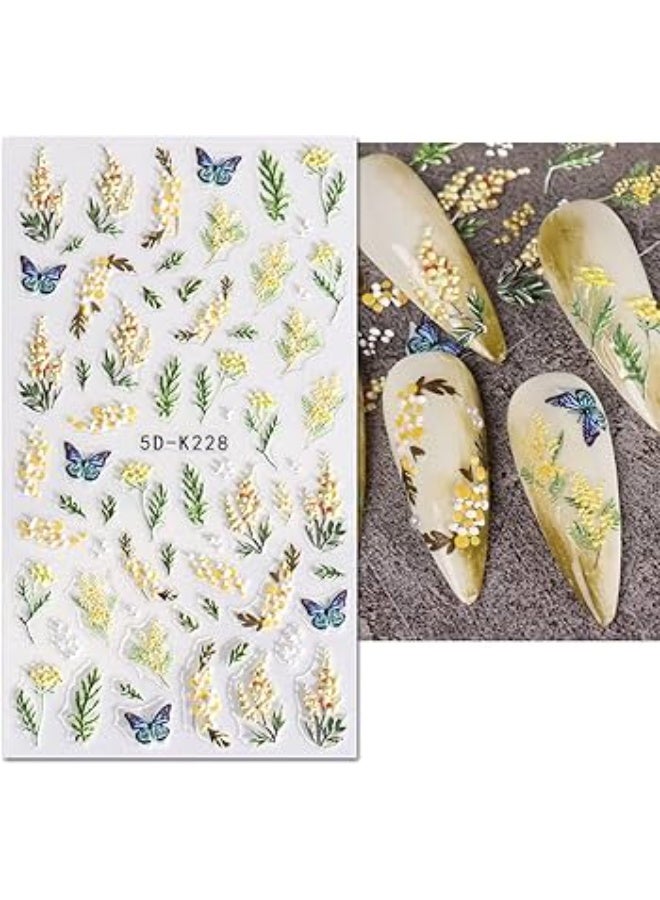 Modern 5D nail stickers - 3D for an attractive nail look in minutes - High-quality sticker compatible with nail polish and gel. - Image 2
