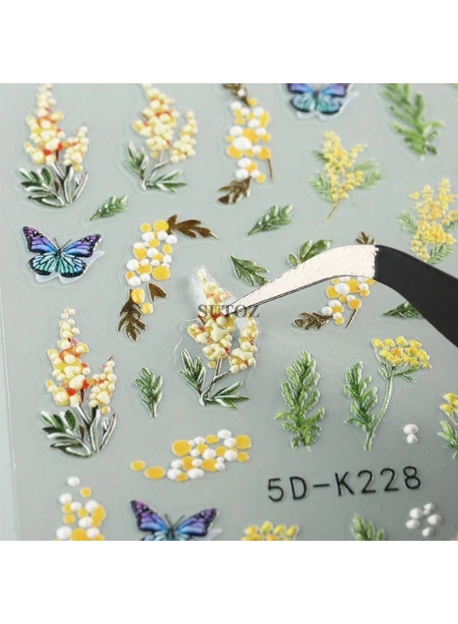 Modern 5D nail stickers - 3D for an attractive nail look in minutes - High-quality sticker compatible with nail polish and gel. - Image 3
