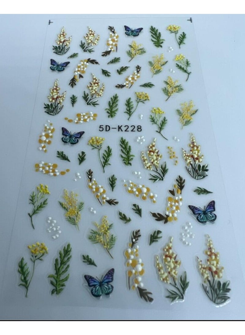 Modern 5D nail stickers - 3D for an attractive nail look in minutes - High-quality sticker compatible with nail polish and gel. - Image 4