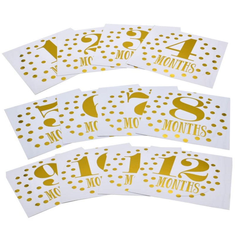 12pcs Monthly Baby Growth Stickers for Newborn Photoshoot Shower Props Decals - Image 2