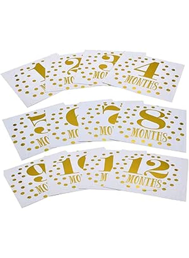 12pcs Monthly Baby Growth Stickers for Newborn Photoshoot Shower Props Decals - Image 1