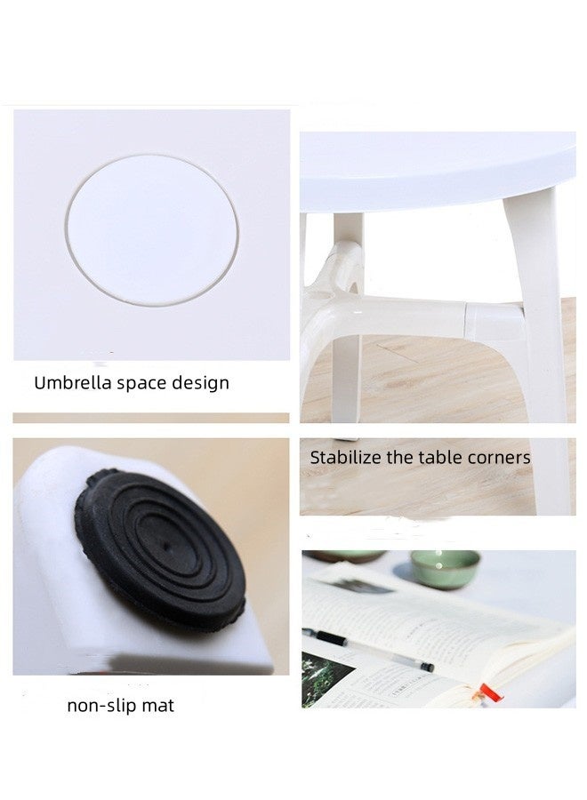 JCB CHIC Furniture Outdoor Chat Conversation Table Chair Set,Round Plastic Table,Camping Table,4 Person Outdoor Picnic Table for Wedding, Party, BBQ, Garden, Patio(1Table And 4 Chairs) - Image 3