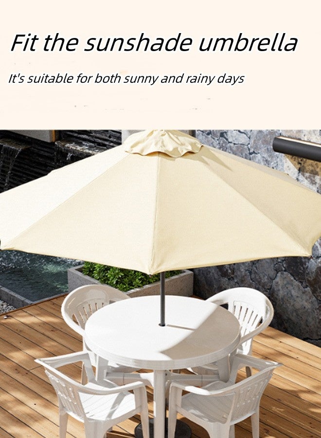 JCB CHIC Furniture Outdoor Chat Conversation Table Chair Set,Round Plastic Table,Camping Table,4 Person Outdoor Picnic Table for Wedding, Party, BBQ, Garden, Patio(1Table And 4 Chairs) - Image 4