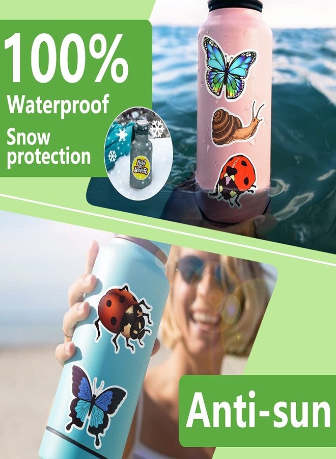 DETICKERS 50 PCS Cute Bug Stickers for Kids Waterproof Vinyl Insect Stickers for Water Bottles Party Decorations - Image 4