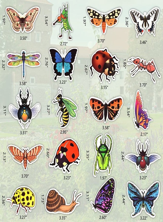 DETICKERS 50 PCS Cute Bug Stickers for Kids Waterproof Vinyl Insect Stickers for Water Bottles Party Decorations - Image 2