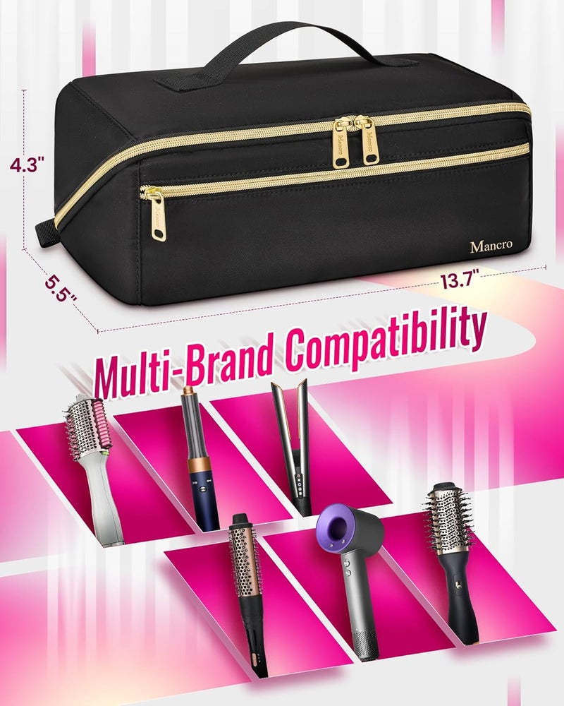 Mancro Hot Hair Tools Travel Bag with Separate Heat Resistant Mat Large Capacity Wideopen Pouch Hair Accessories Organizer for Flat Irons Straighteners Curling IronTravel Essentials for Women - Image 5