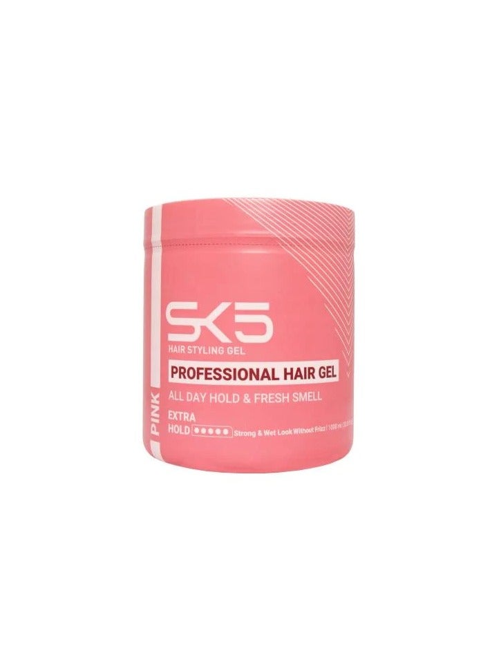 SK5 COSMETICS Pink Hair Styling Gel 1000ml - Image 1