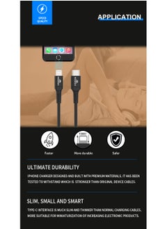 MOOGMAX Typec to lightning plastic charging and sync cable 1M supports fast charing certificated from Apple MFI black from Moogmax  - Image 5