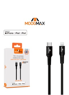 MOOGMAX Typec to lightning plastic charging and sync cable 1M supports fast charing certificated from Apple MFI black from Moogmax  - Image 2