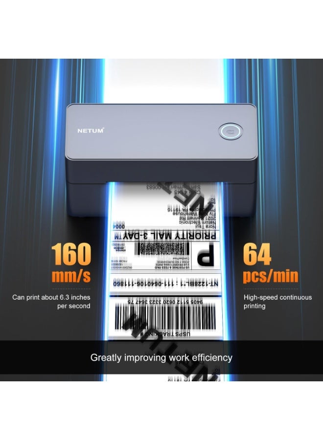NETUM 2 in 1 Bluetooth+USB Thermal Shipping Label Printer, 4x6 Portable Thermal Address Label Maker for Small Business, Compatible with iPhone,Android,Windows,Mac–Works with Etsy/FedEx/Shopify USPS&More - Image 2