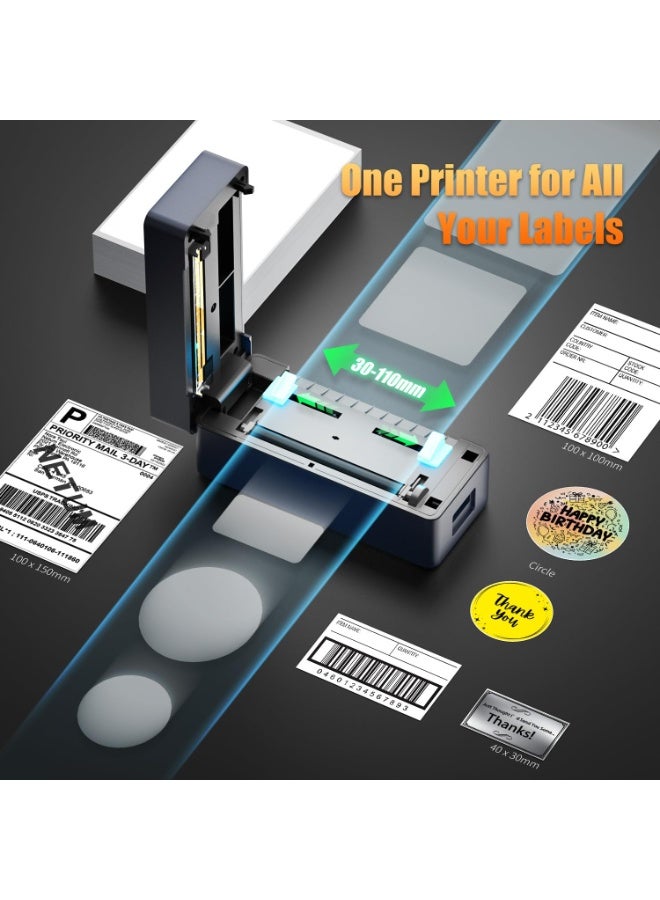 NETUM 2 in 1 Bluetooth+USB Thermal Shipping Label Printer, 4x6 Portable Thermal Address Label Maker for Small Business, Compatible with iPhone,Android,Windows,Mac–Works with Etsy/FedEx/Shopify USPS&More - Image 4