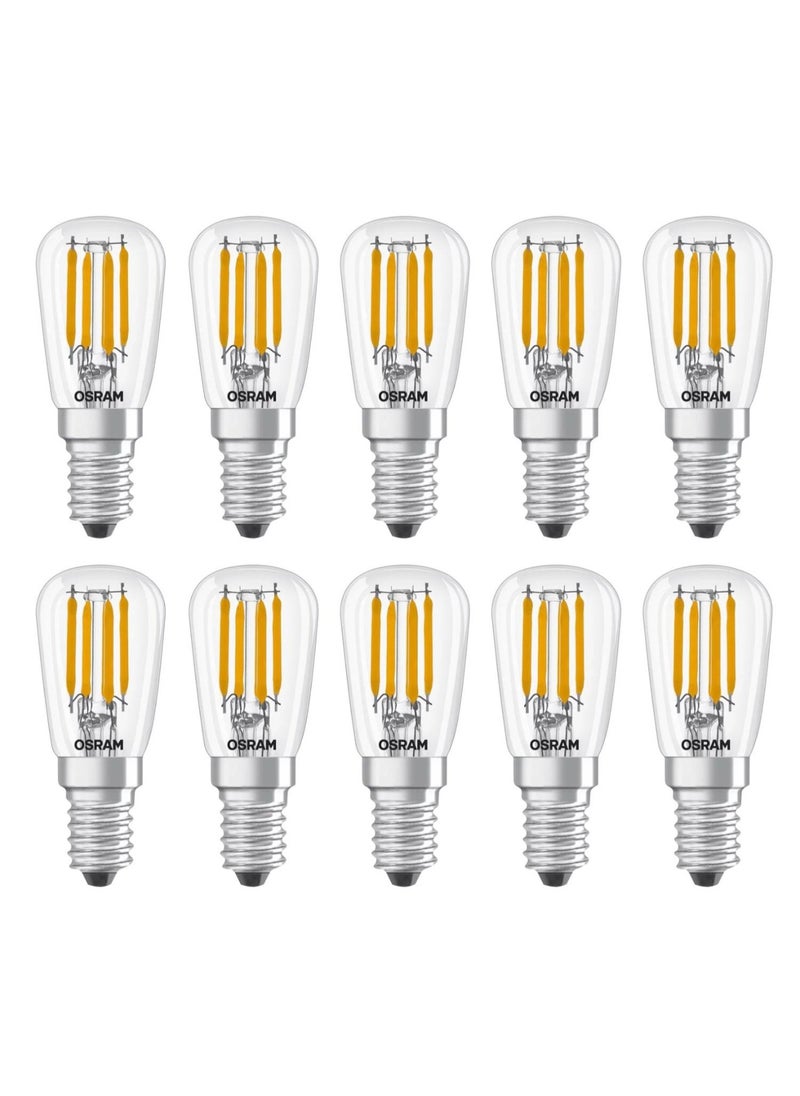 Osram - Osram E14 LED T26  Filament Clear 2.8W 827 300° beam angle Warm White, 250lm - Pack of 10 - Image 1