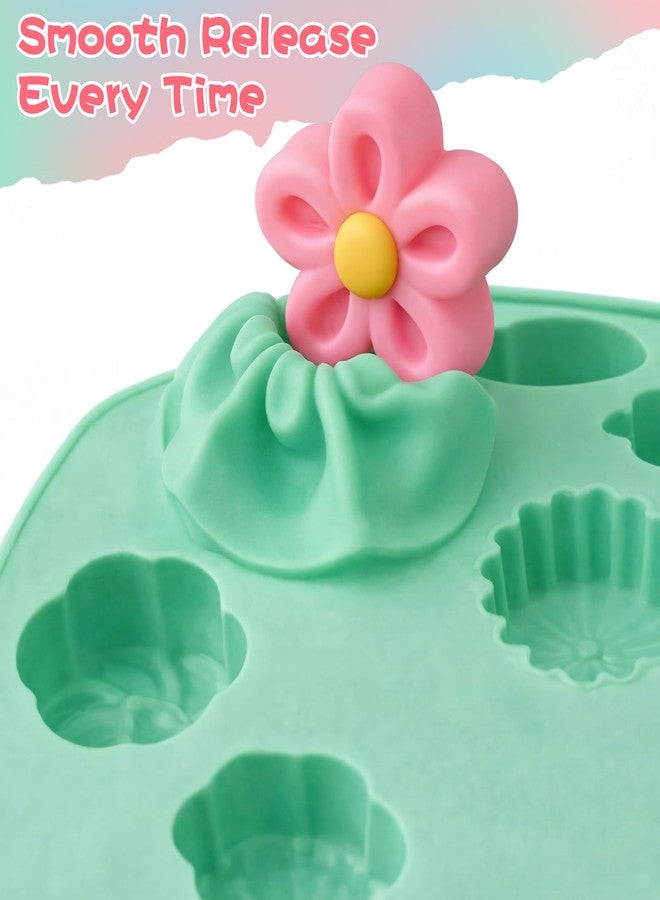 Sliner 3 Pcs Flower Candy Molds Silicone 3D Daisy Rose Bow Tulip Leaf Chocolate Molds 18-cavities for Chocolate Gummies Cupcake Jelly Muffin Cookie Dessert Baking Ice Cube Soap Making - Image 4