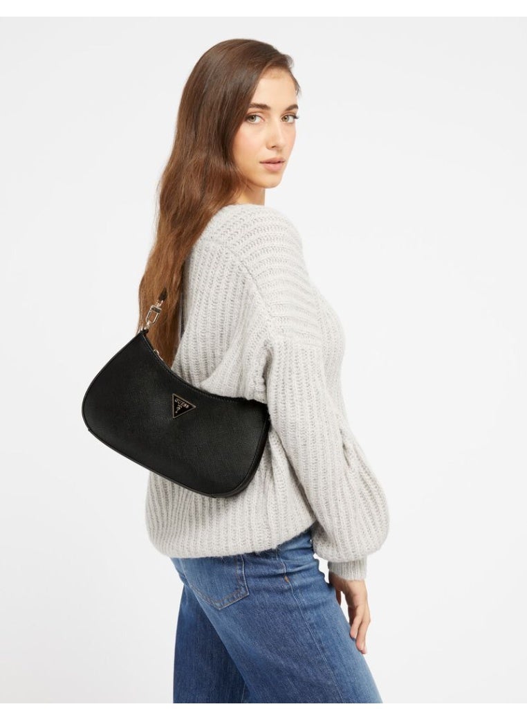 GUESS Noelle Saffiano Shoulder Bag – Black Elegance in Every Detail - Image 5