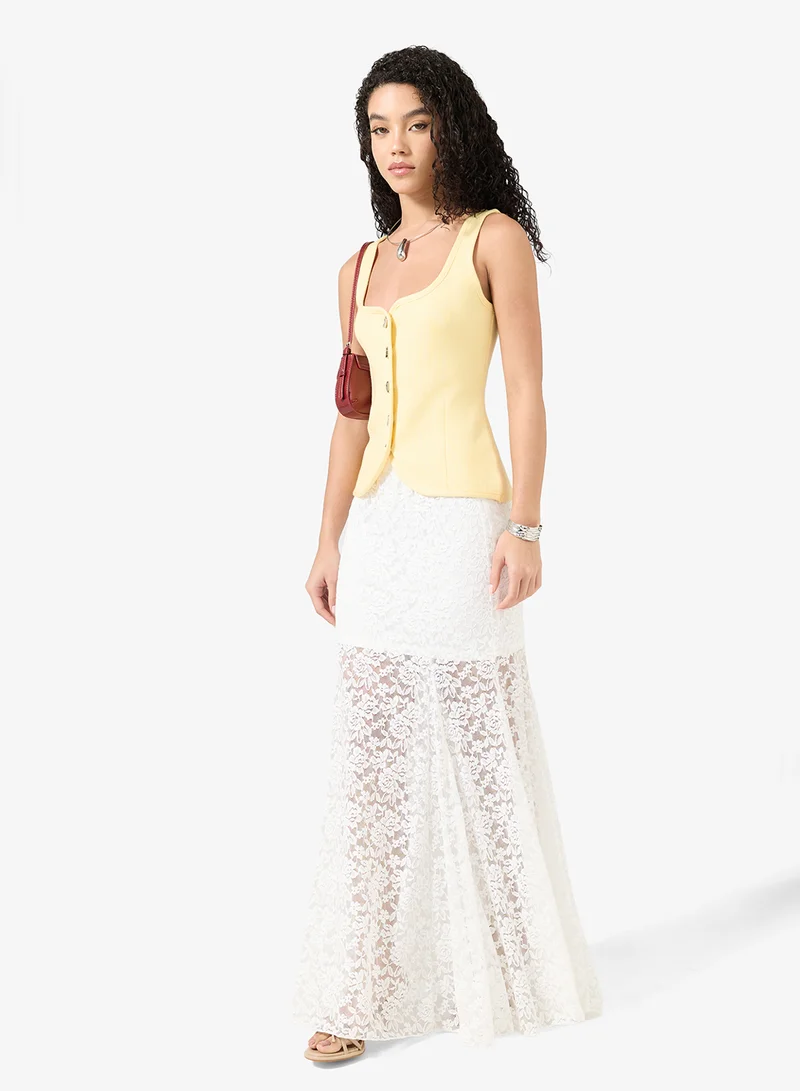 Ginger Lace Lined Mermaid Maxi Skirt