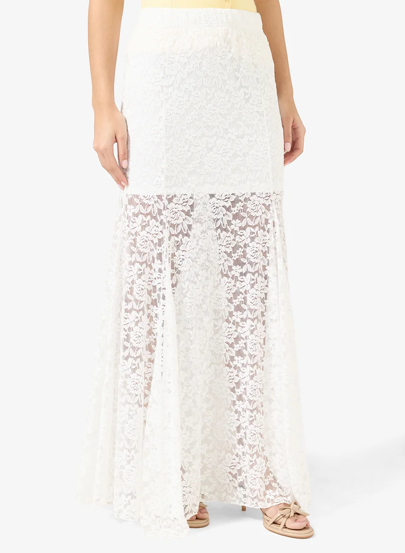 Ginger Lace Lined Mermaid Maxi Skirt