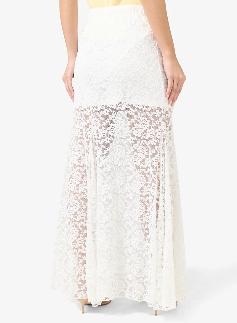 Ginger Lace Lined Mermaid Maxi Skirt