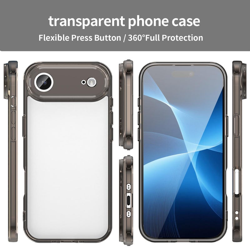 erorex For iPhone Air PC Hybrid TPU Airbag Shockproof Phone Case(Transparent Black) - Image 2