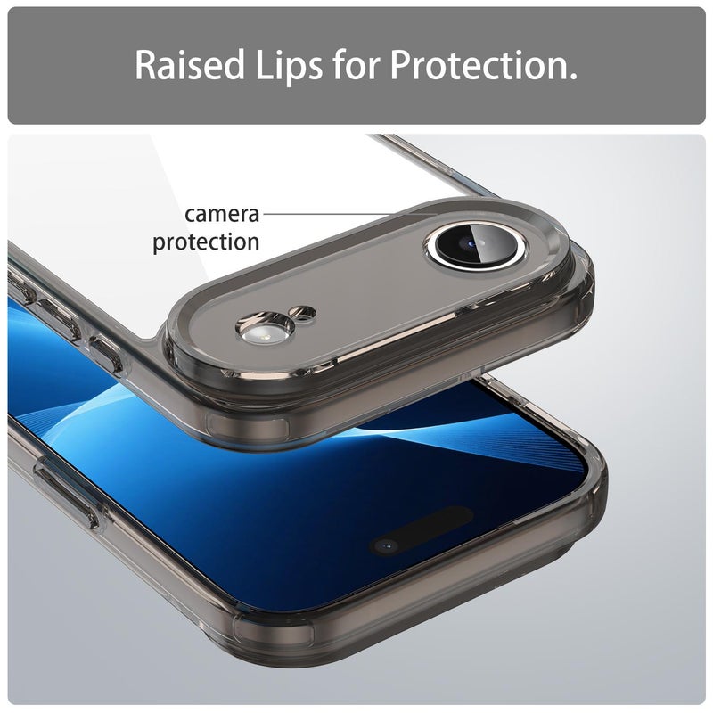 erorex For iPhone Air PC Hybrid TPU Airbag Shockproof Phone Case(Transparent Black) - Image 3