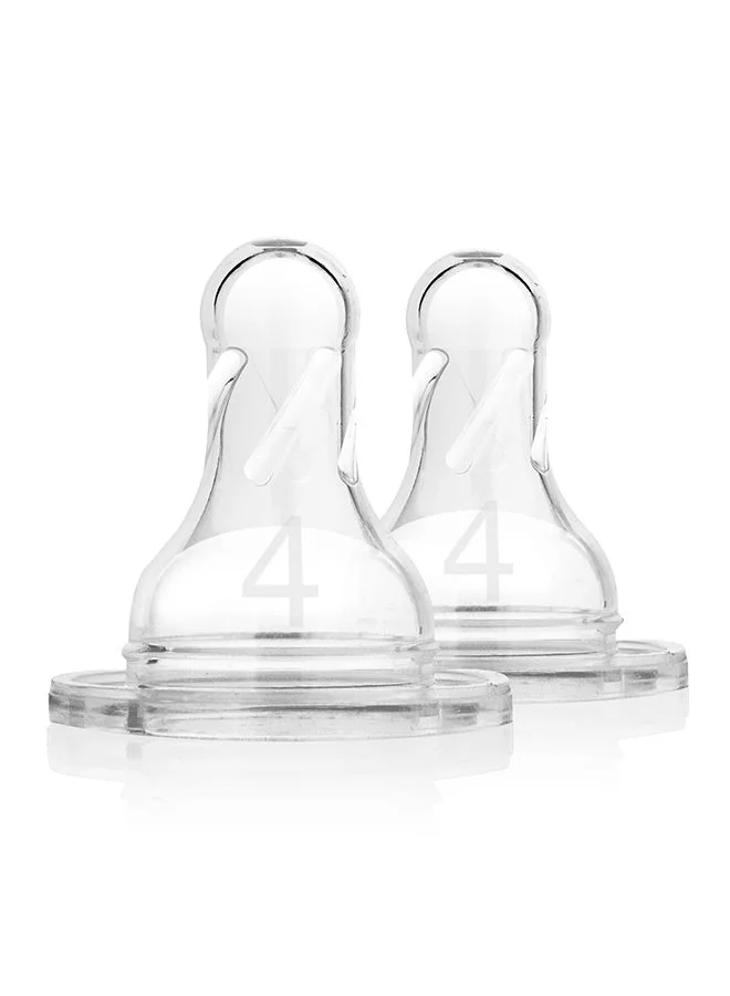Dr. Brown’s Level-4 Silicone Narrow Anti-Colic Nipple, 2-Pack