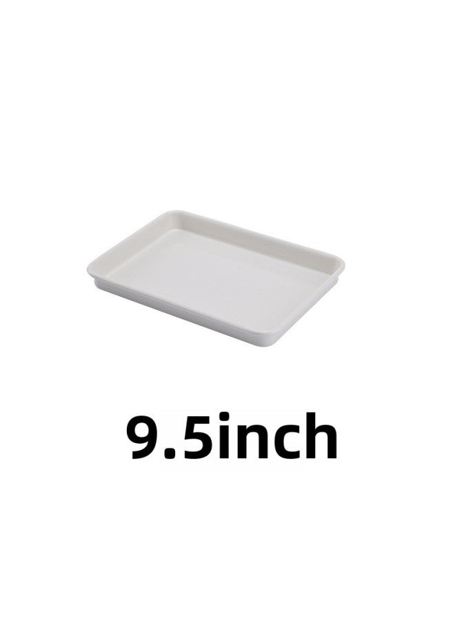 Brownie Baking Pan Cake Mold White Baking Six-Piece Set Rectangular Cookie Roll Non-Stick Chassis-Color:9.5 Inch Cookie Plate (milkshake White)  - Image 1