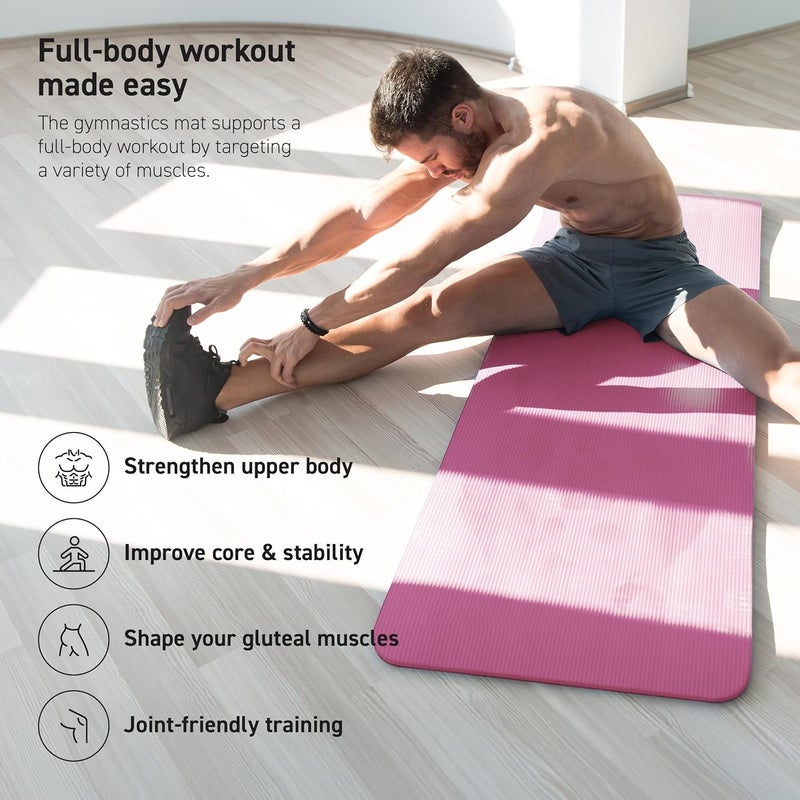 MSPORTS Yoga Mat Premium Non Slip Thick – Extra Comfortable Exercise Mat for Home Workouts, Pilates, Stretching & Gym – Cushioned NBR Foam, Gym Mat with Strap, for Women & Men - Image 5