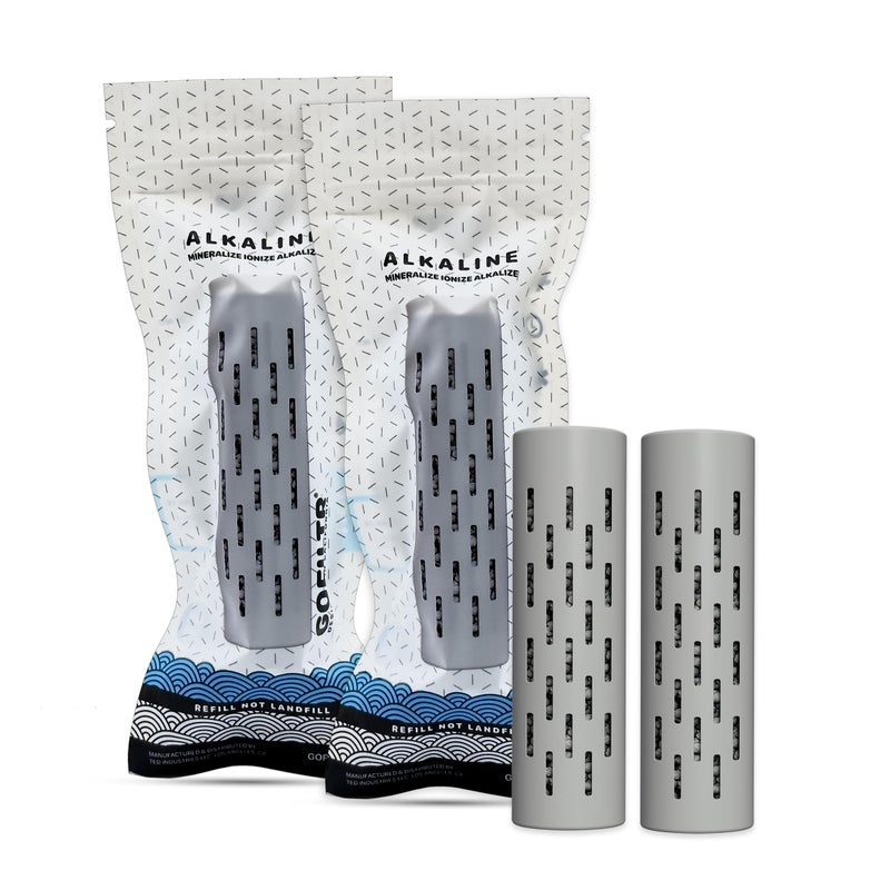 GOFILTR Alkaline Water Infuser Original 2 Pack 95 pH  Electrolytes for Any Water BottleSmall Pitcher 750 Refills  3 Months 2 Ionized Mineral Water Infusers