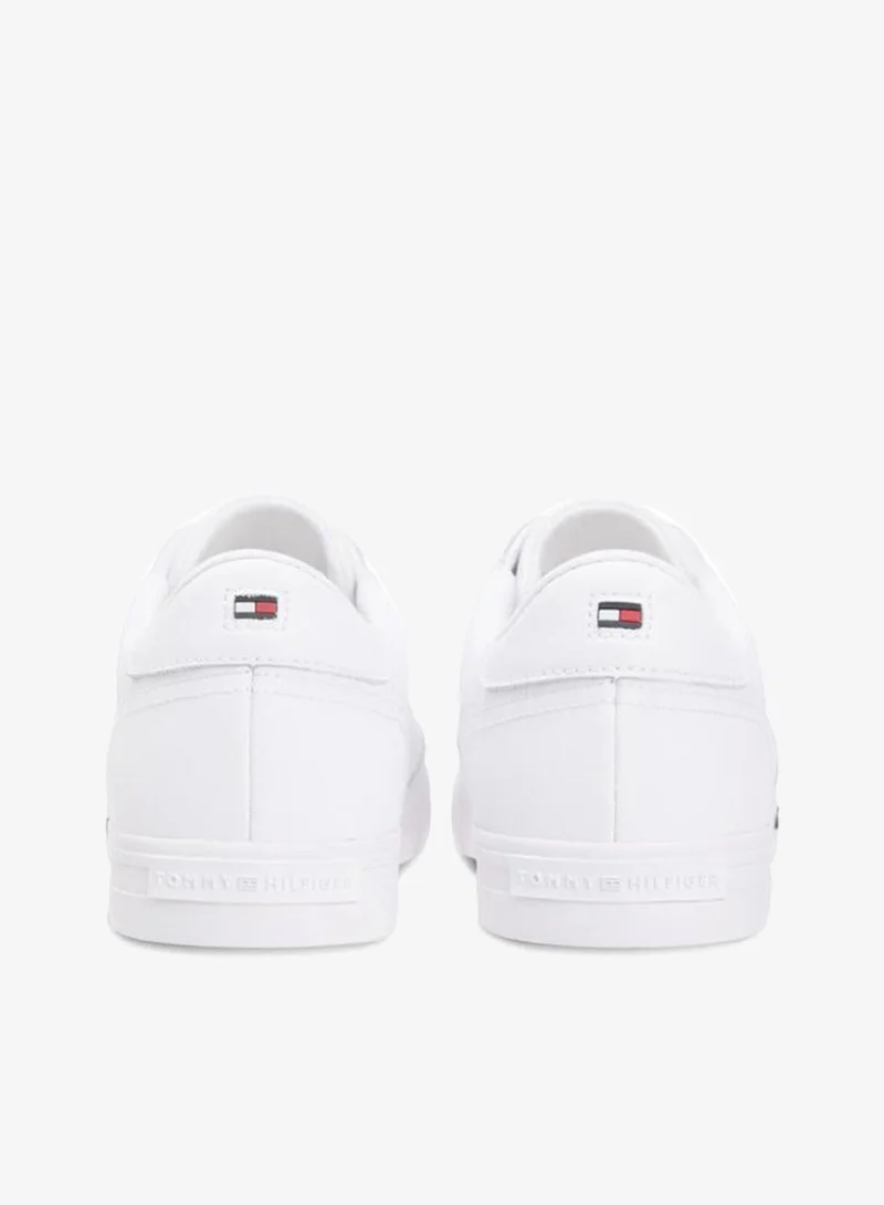 Tommy Hilfiger White Signature Midsole Lace-Up Sneakers With Leather for Men | Best Price UAE