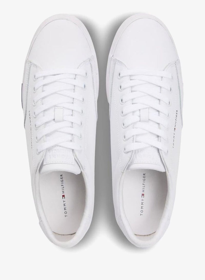 TOMMY HILFIGER Signature Midsole Lace-Up Sneakers With Leather - Image 5